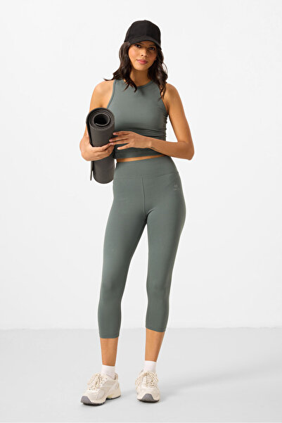 TOMMY LIFE طقم سراويل ضيقة نسائية من Çağla عالية الخصر كابري كروب - 95284