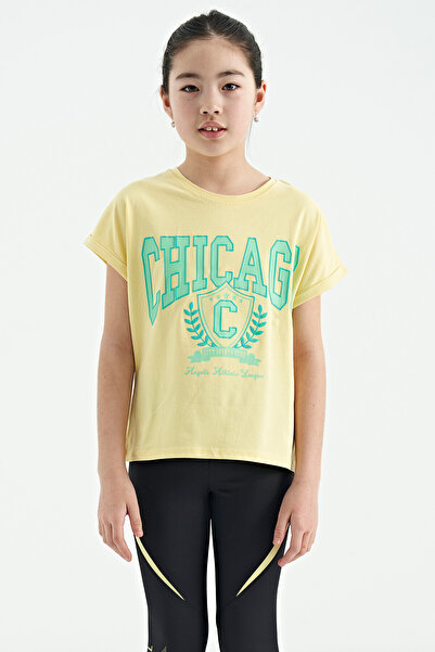 TOMMY LIFE Tricou pentru fete cu mânecă scurtă, cu decolteu în formă de O, cu...