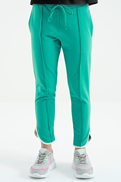 TOMMY LIFE Pantaloni de trening pentru fete, cu nervuri în față, cu dantelă, ...