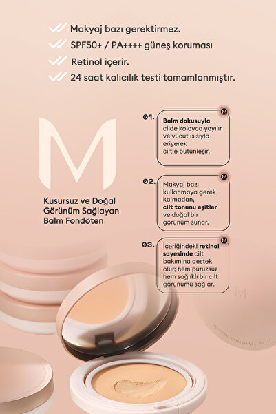 Missha Yaşlanma Karşıtı Bakım Sunan Yoğun Kapatıcı Balm Fondöten M Skin-Fake Balm SPF50+PA++++ (No.21)