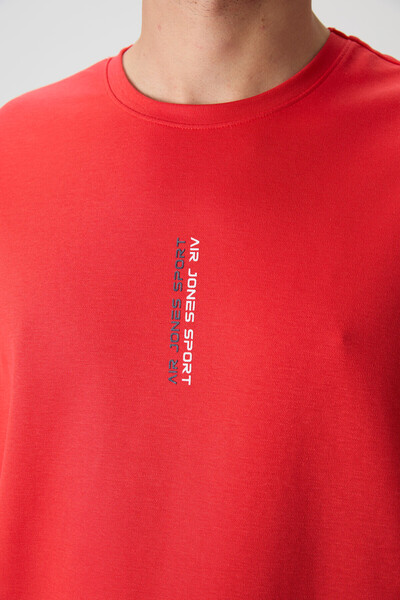 AIR JONES Ανδρικό μπλουζάκι με στάμπα Fiesta Cotton Thick Surface Texture Oversize Fit - 88368