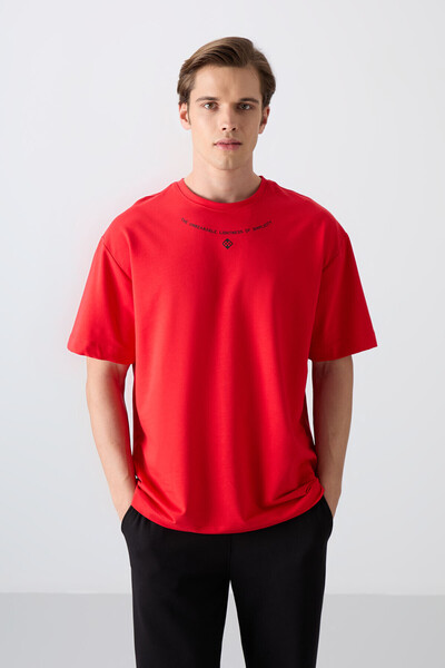 TOMMY LIFE Ανδρικό μπλουζάκι με στάμπα Fiesta Cotton Thick Soft Texture Oversize Fit - 88343