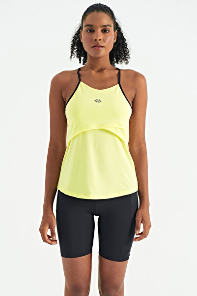 TOMMY LIFE Lemon Back Cross Strap Detailed Standard Mold Women's Sports Undershirt - 97261
