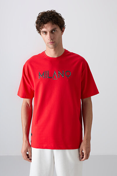 TOMMY LIFE Ανδρικό μπλουζάκι με στάμπα Fiesta Cotton Thick Soft Texture Oversize Fit - 88345