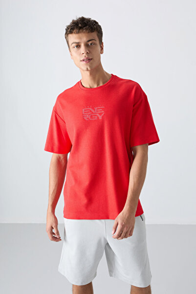 TOMMY LIFE Fiesta Cotton Thick Surface Textured Oversize Fit Printed Men's T-Shirt - 88336