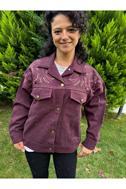 HOPEFUL DESİGN Embroidered Detail Gabardine Jacket