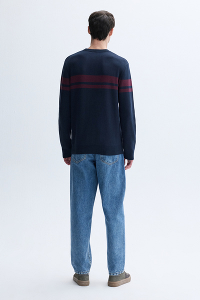 Mudo Color Blocked Circular Neck Sweater