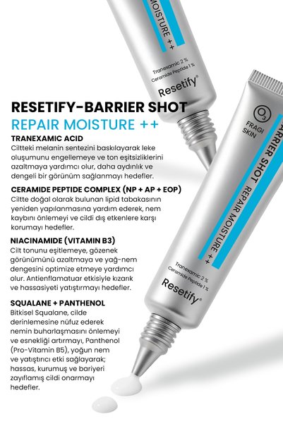 RESETIFY Barrier Shot Repair Moisturizer 20 ml (Tranexamic 2% Ceramide Peptide 1%)