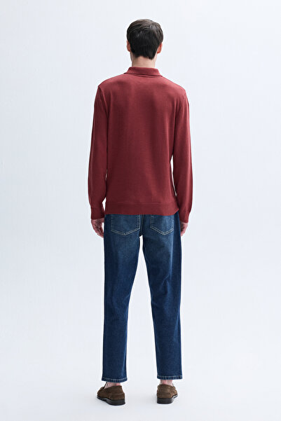 Mudo Zippered Polo Neck Knitwear Sweater