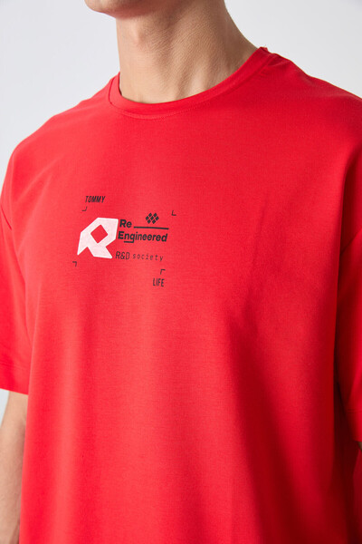 TOMMY LIFE Ανδρικό μπλουζάκι με στάμπα Fiesta Cotton Thick Soft Texture Oversize Fit - 88350