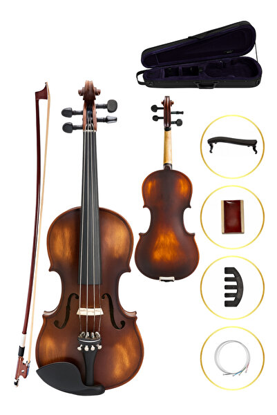 Oslo VM-4 Masif 4/4 Profesyonel Keman Mat (Keman Yayı, Keman Yastığı, Reçine ...