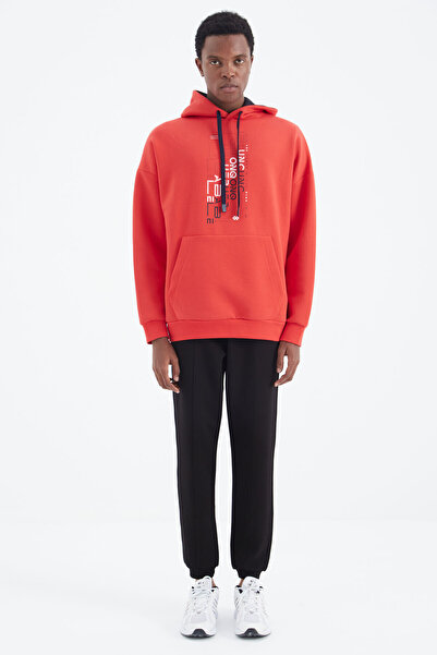 TOMMY LIFE Siyah Bağcıklı Ön Dikiş Detaylı Standart Kalıp Erkek Eşofman Alt -...