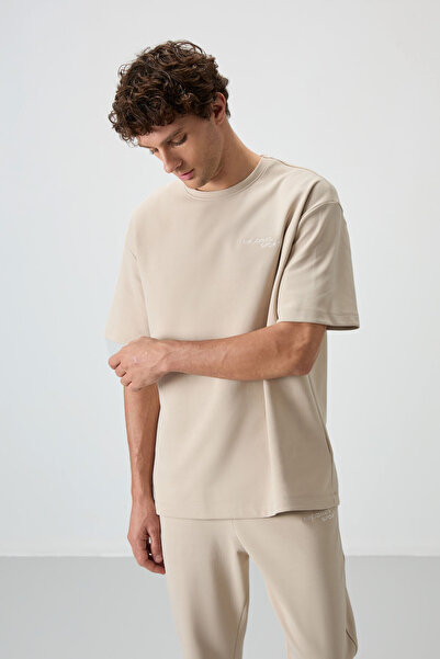 AIR JONES Beige Thick Soft Oversize Fit Men's Tracksuit Suit 85252