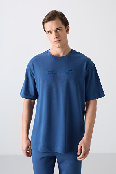 TOMMY LIFE Ανδρικό μπλουζάκι με στάμπα με παχιά μαλακή υφή από βαμβάκι Parliament - 88330