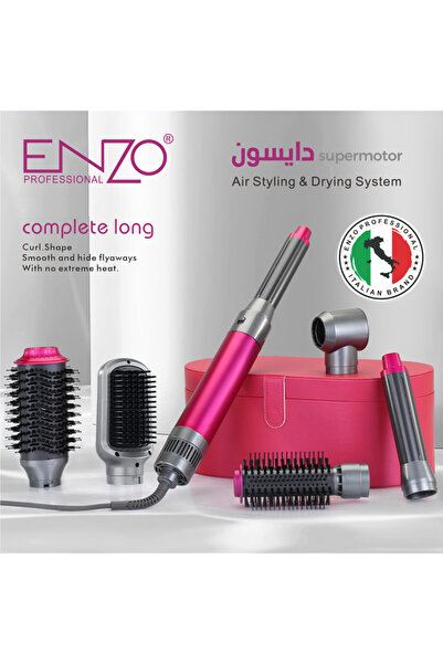 ENZO EN-4133 6-in-1 Electric Styling Set – Straightener, Curler, Dryer & Comb