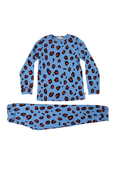 Milk & Muffin Mavi Zemin Desenli Organik Pijama Takımı