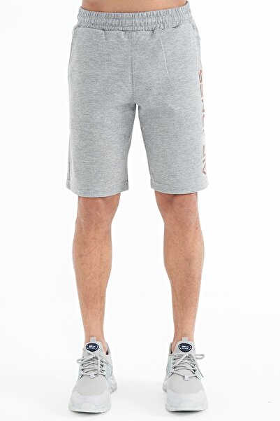 AIR JONES شورت ألفا رمادي ميلانج مطبوع للرجال - 81245