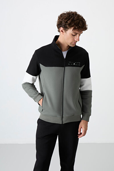 TOMMY LIFE Çağla - Ανδρική φόρμα με μαύρο γιακά με μετάβαση χρώματος με φλις εσωτερικά - 85186
