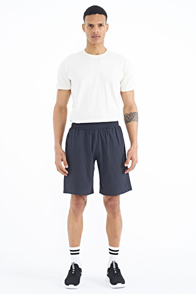 TOMMY LIFE Antrasit Yan Cep Detaylı Lastikli Erkek Şort - 81238