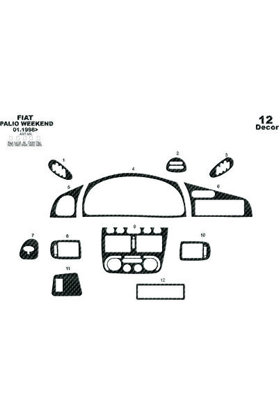 Marscockpitdesign فيات باليو ويكيند كونسول-توربيدو 1998-2002 12 قطعة