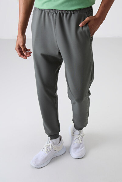 TOMMY LIFE Ανδρική φόρμα αθλητικής φόρμας με μαλακή υφή από χακί βαμβακερή τυ...