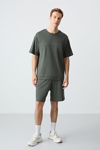 AIR JONES Ανδρικό σορτς από βαμβακερό χακί μεγάλου μεγέθους - Βασικό μοντέλο ...