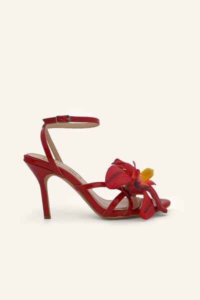 MARCATELLI Kırmızı Rugan Florence Topuklu Sandalet