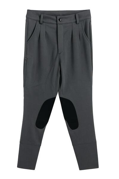 PEUR RIDER SHOP Pantaloni gri pentru bărbați - Detaliați din piele