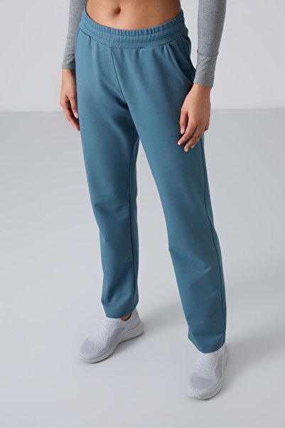 TOMMY LIFE Forest Green High Waist Women's Sweatpants - Comfortable Form with Pockets - 94584