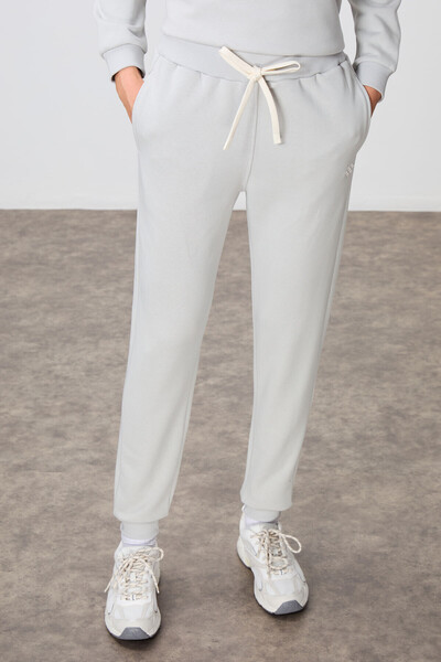 TOMMY LIFE O Neck Oversize Cotton Tracksuit Set - Thick Rough, Stone Texture - 95341