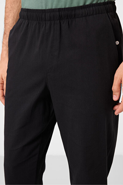 TOMMY LIFE Black Standard Fit Woven Lightweight Stretchy Chino Men's Trousers - 82178