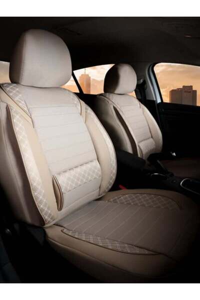 barototuning غطاء مقعد سيارة سكودا أوكتافيا متوافق مع سلسلة فيرا، لون بيج، طق...