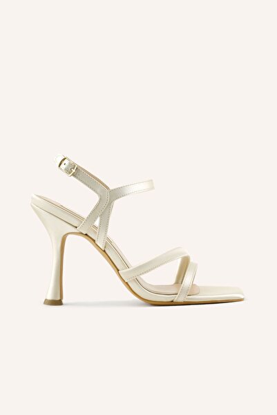 MARCATELLI Şampanya Saten Karoline Topuklu Sandalet