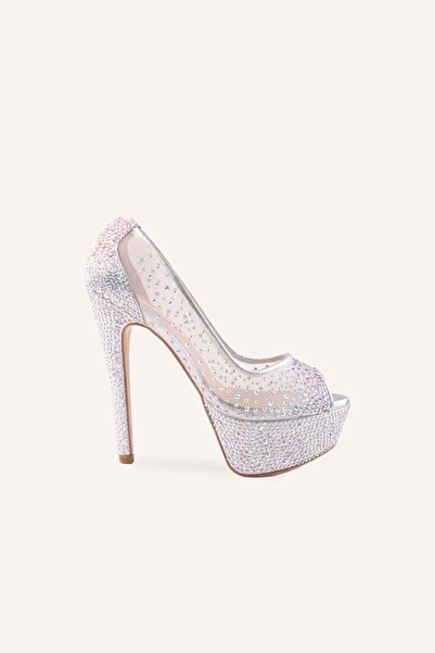 MARCATELLI Gümüş Cinderella Yüksek Platform Topuklu Ayakkabı