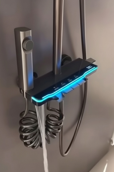 banyonatural LÜX DİJİTAL GÖSTERGELİ VE LEDLİ 5 FONKSİYONLU PİYANO DUŞ SETİ PA...