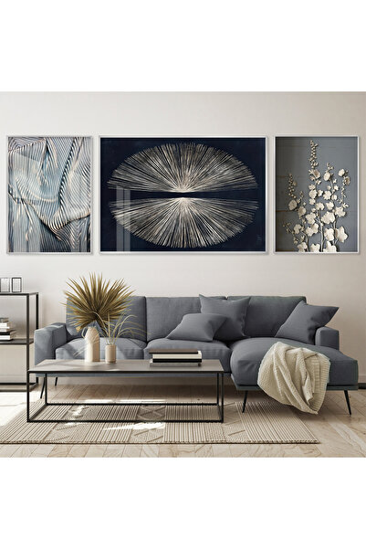 KOLAJTASARIM Ömürlük Sanat Deneyimi: Metalik Yansımalar Metal Çerçeveli Üçlü ...