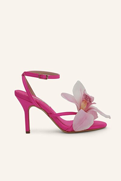 MARCATELLI Fuşya Saten Florence Topuklu Sandalet