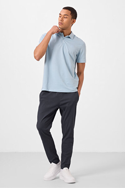 TOMMY LIFE Gray Standard Fit Woven Lightweight Stretchy Chino Men's Trousers - 82179