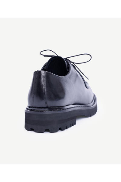 Yargıcı Bağcıklı Deri Düz Ayakkabı