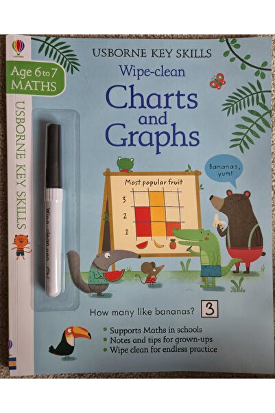 Usborne Wipe-Clean - Charts and Graphs - Key Skills - Age 6 to 7