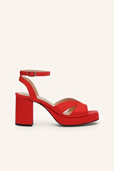 MARCATELLI Kırmızı Saten Lily Topuklu Ayakkabı