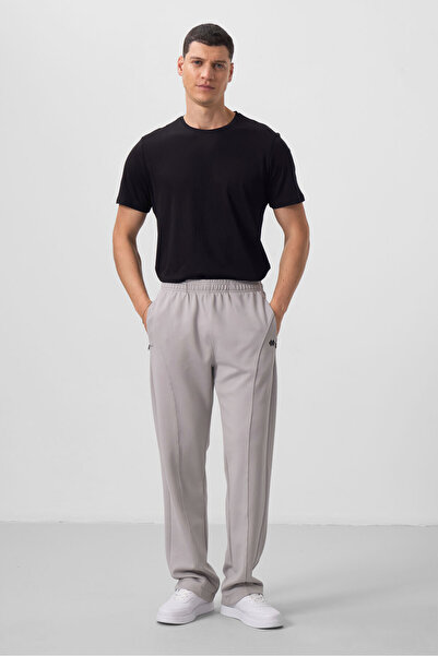 TOMMY LIFE Ανδρικό παντελόνι Palazzo με υφή επιφάνειας πέτρας - 82171