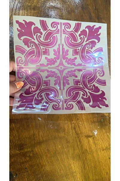 Gönülden Tasarım Tricou cu model etnic fucsia 19X19 CM - Lipire cu fier de calcat, armadire si imprimat