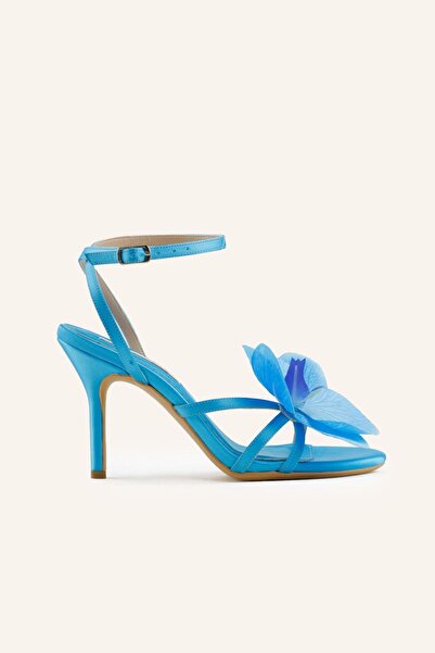 MARCATELLI Mavi Saten Florence Topuklu Sandalet