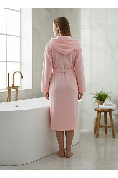 Semecca Βαμβακερή βελούδινη κουκούλα Unisex μπουρνούζι σε σκόνη