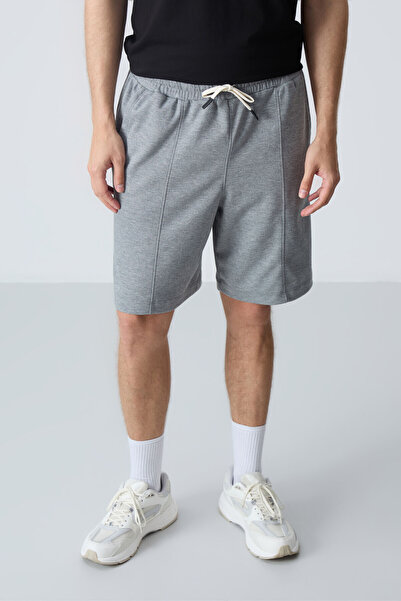 AIR JONES شورت رجالي - رمادي ميلانج، قطن، نسيج سميك ناعم، مقاس قياسي - 81277