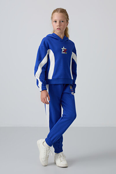 TOMMY LIFE Gece Mavi Pamuklu İçi Tüylü Yumuşak Dokulu Standart Fit Baskılı Kı...