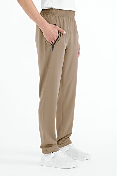 TOMMY LIFE Men's Beige Zippered 3-Pocket Sweatpants - 84768