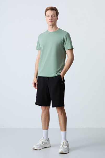 AIR JONES Black Cotton Basic Men's Shorts - Thick Soft and Standard Fit - 81278