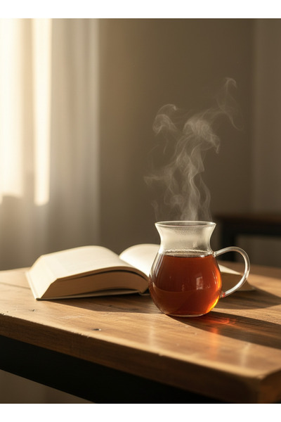 MihRes 6-Piece Keyfi Ala Borosilicate Glass Tea Cup 185 ml